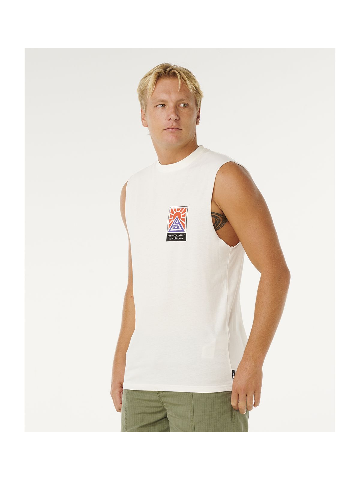 Koszulka męska RIP CURL Search Dawn Muscle biała