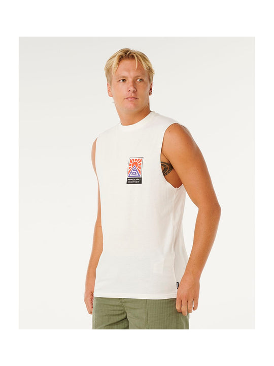 Koszulka męska RIP CURL Search Dawn Muscle biała
