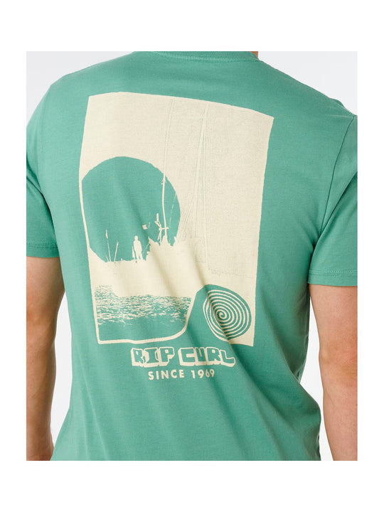 Koszulka męska RIP CURL Aots Sailboat Tee zielona
