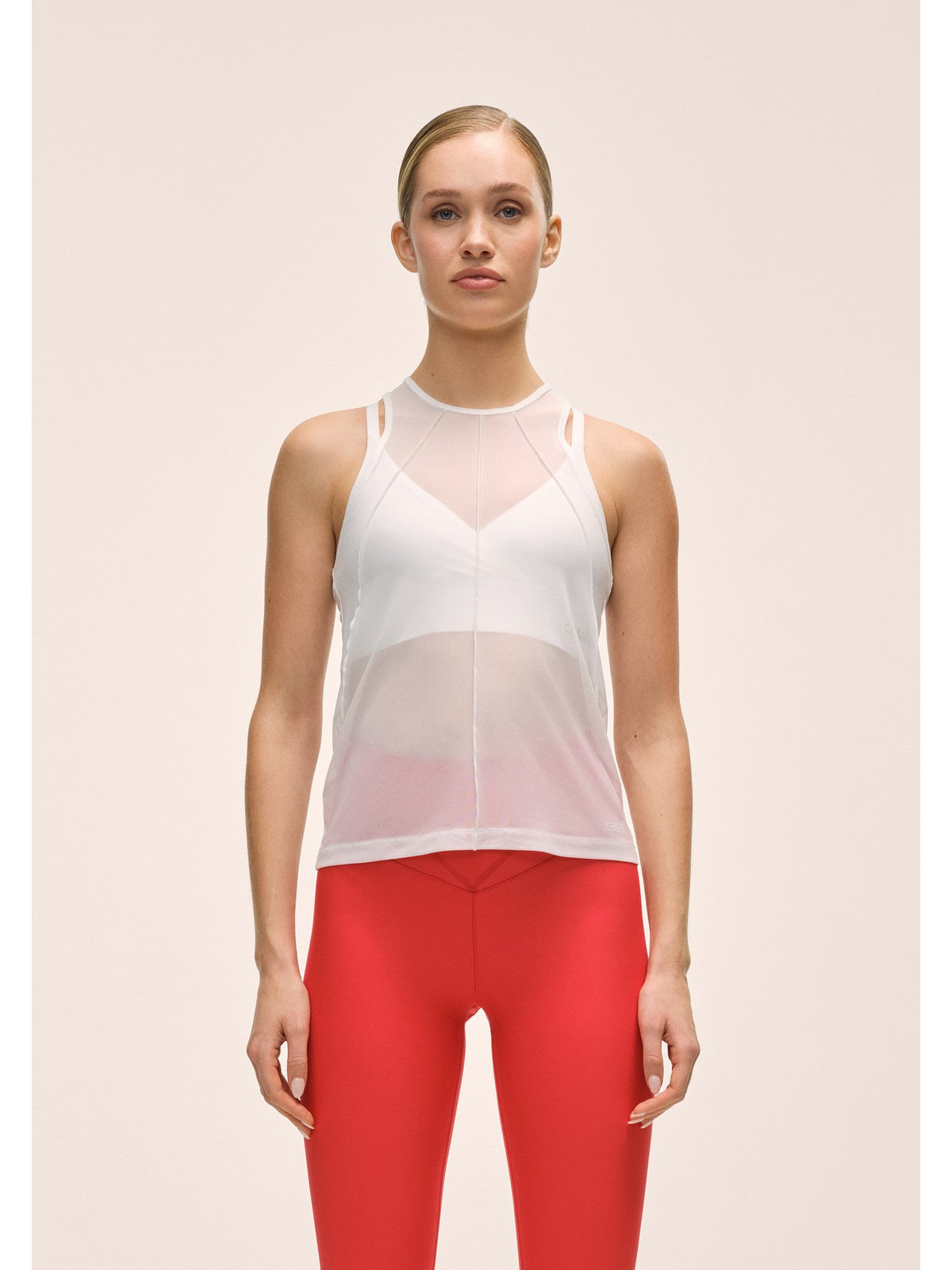 Koszulka treningowa damska CASALL Seam Detail Mesh Tank kolor biały