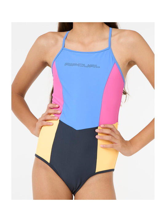 Kostium Jednoczęściowy RIP CURL Block PartyŹOne Piece -Gir - granatowy
