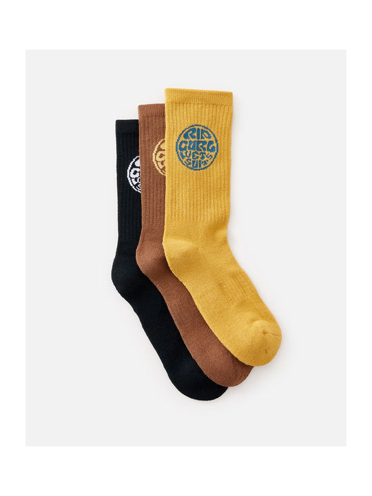 Skarpety RIP CURL Wetty Crew Sock 3-Pk brązowy - TU - Adventure Sports
