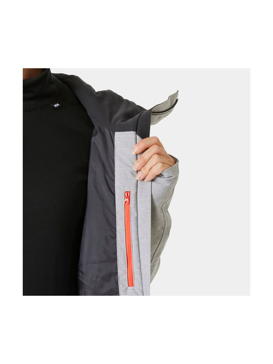 Kurtka narciarska damska HELLY HANSEN W POWDERQUEEN 3.0 JACKET szara
