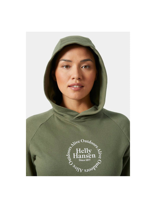 Bluza damska sportowa HELLY HANSEN W Core Graphic Hoodie zielony - Adventure Sports
