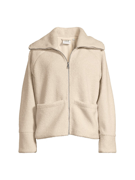 Kurtka damska CASALL Sherpa Short Zip Jacket kolor beżowy

