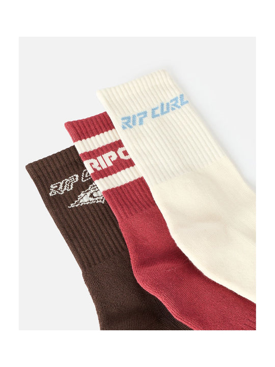 Skarpety damskie RIP CURL Icons Of Surf Sock 3-Pk brązowe
