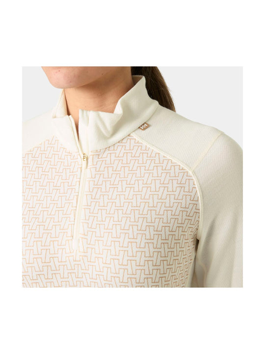 Bielizna termiczna damska HELLY HANSEN W LIFA MERINO MIDW GRA 1/2 ZIP biała
