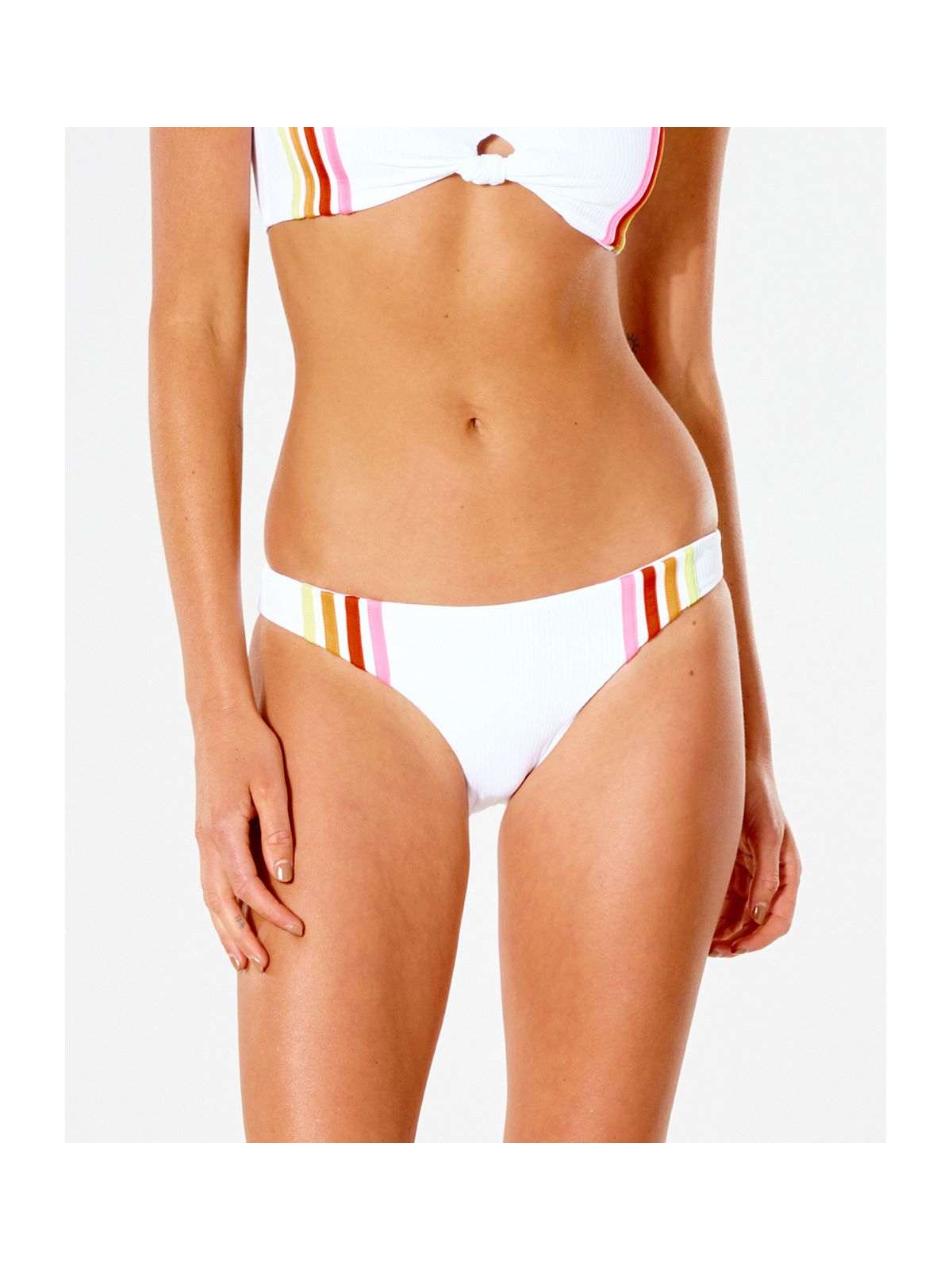 Dół Bikini RIP CURL Wave Shapers Stripe Good - biały - Stroje kąpielowe - Adventure Sports