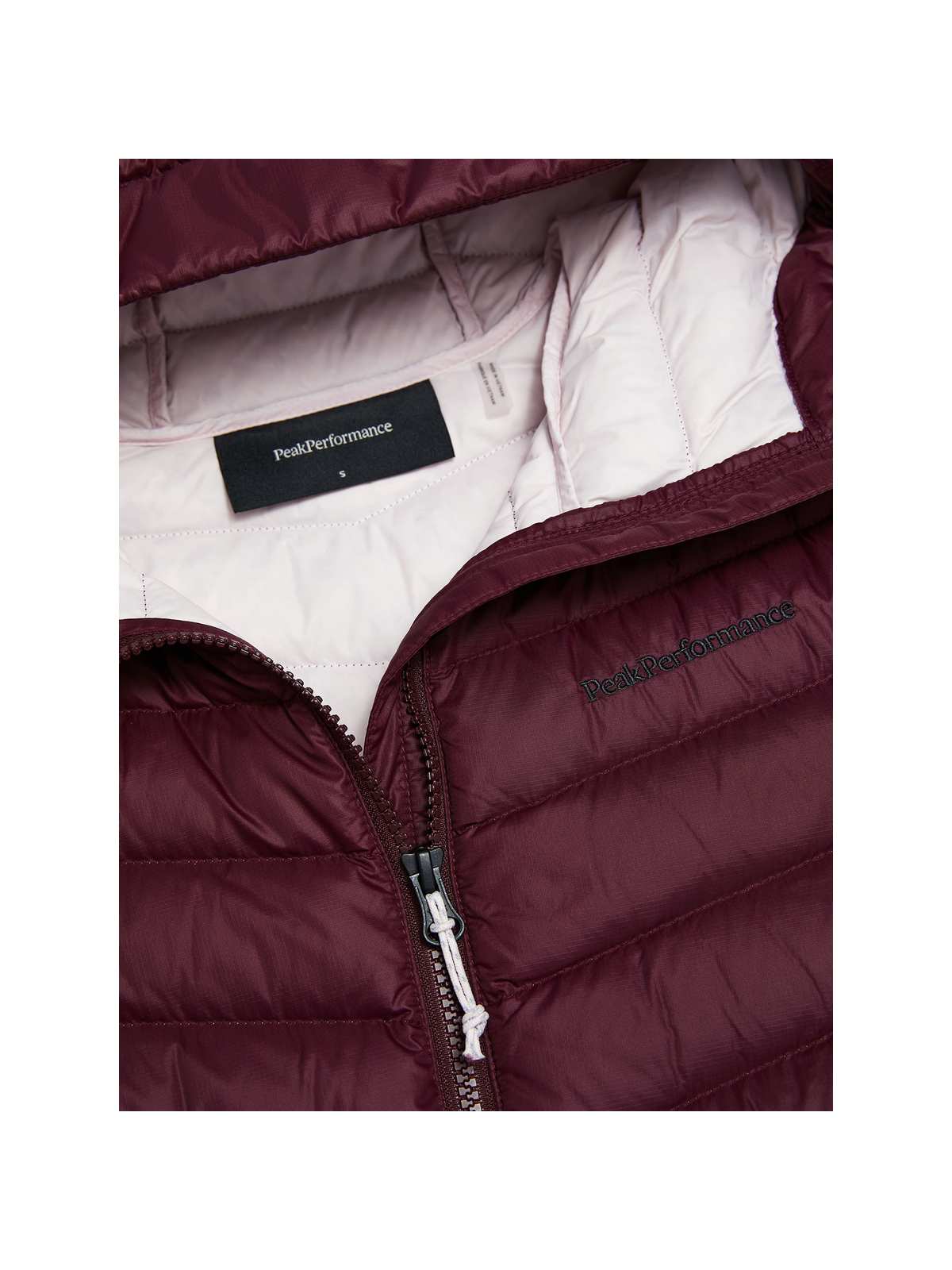 Kurtka puchowa damska PEAK PERFORMANCE Frost Down Hood Jacket bordowa