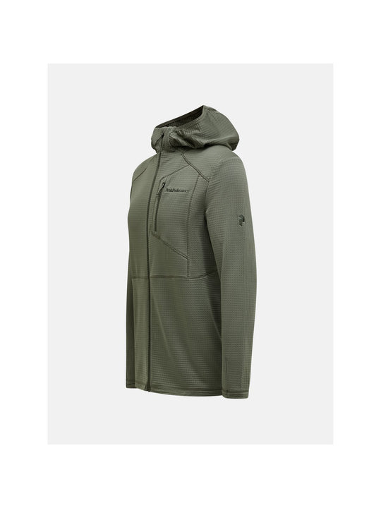 Bluza PEAK PERFORMANCE M Trail Polartec Zip Hood zielony - Adventure Sports
