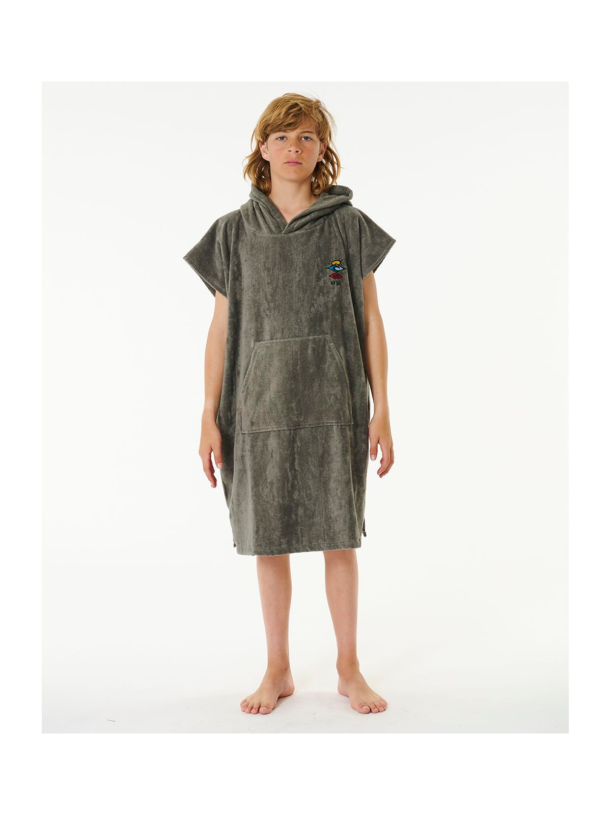 Poncho RIP CURL Logo Hooded Towel Boy szary - Adventure Sports