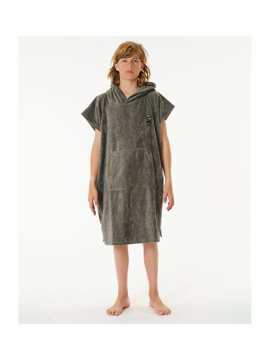 Poncho RIP CURL Logo Hooded Towel Boy szary - Adventure Sports
