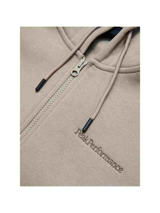 Bluza z kapturem damska Peak Performance W Original Small Logo Zip beżowy - Adventure Sports

