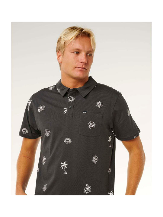 Koszulka męska RIP CURL Sessions Polo czarna
