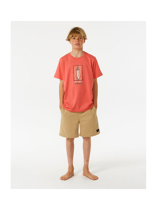 Koszulka RIP CURL Lost Islands Tee Kid czerwony - Adventure Sports
