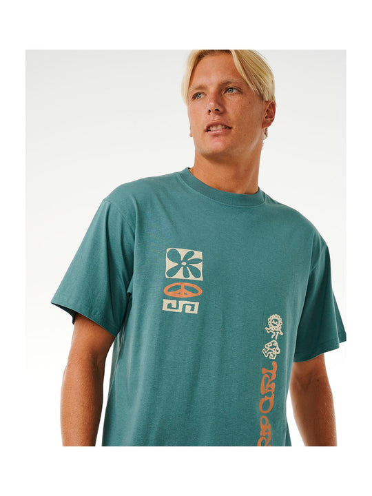 Koszulka RIP CURL Swc Power Plants Tee niebieski - Adventure Sports
