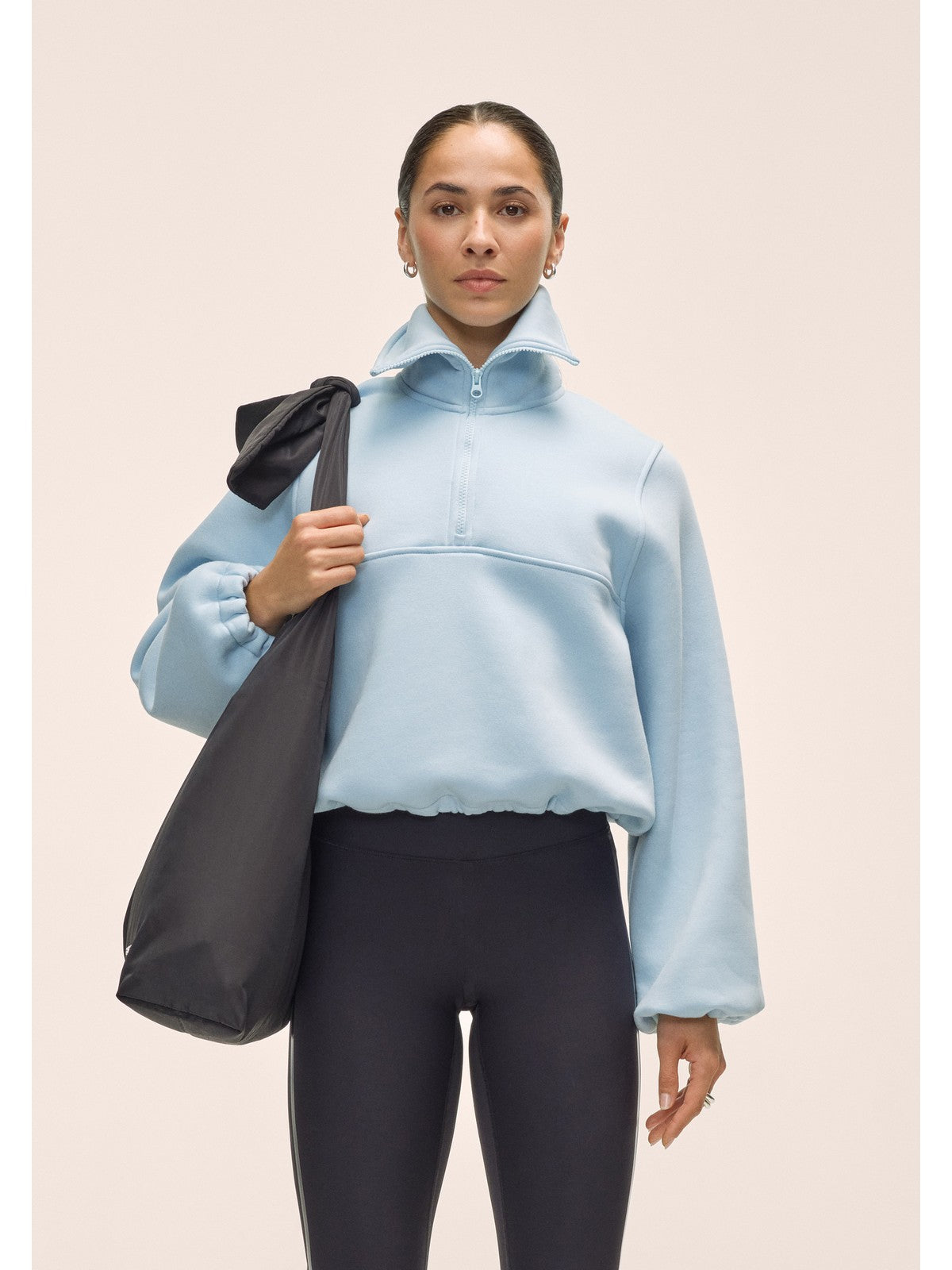 Bluza damska CASALL Easy Half Zip Sweater kolor niebieski