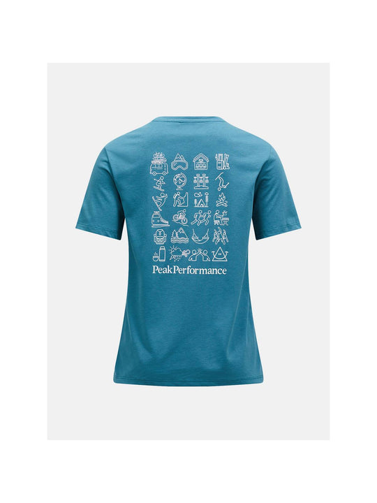 Koszulka Peak Performance W Explore Graphic Tee zielony - Adventure Sports
