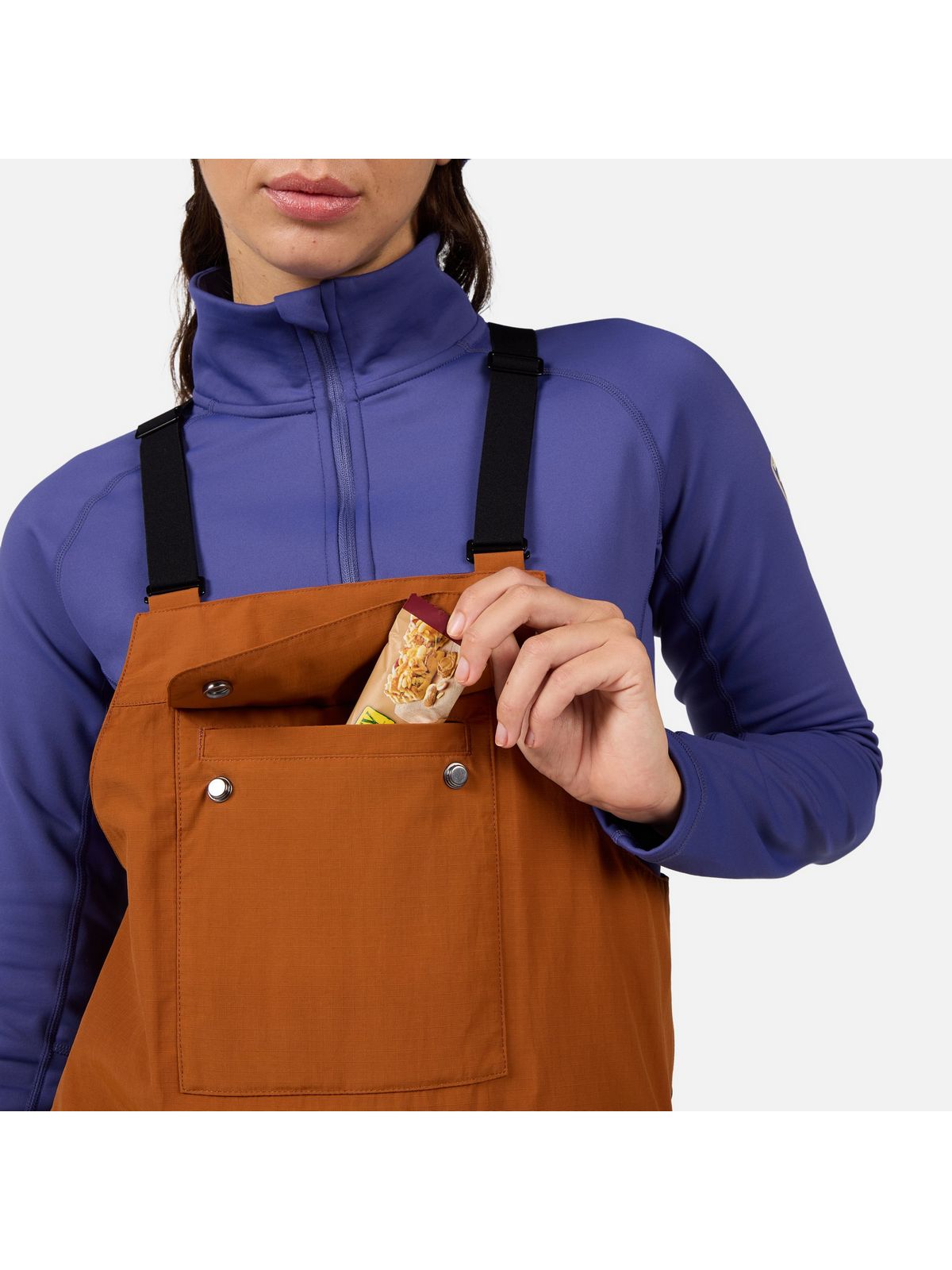 Spodnie narciarskie damskie ROSSIGNOL W Outerlimits Insulated Bib brązowe