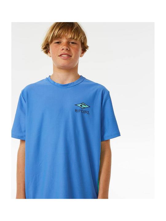 Lycra RIP CURL Lost Islands Logo Upf S/S Boy niebieski - Adventure Sports
