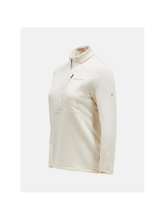 Bluza Peak Performance W Trail Polartec Half Zip beżowy - Adventure Sports
