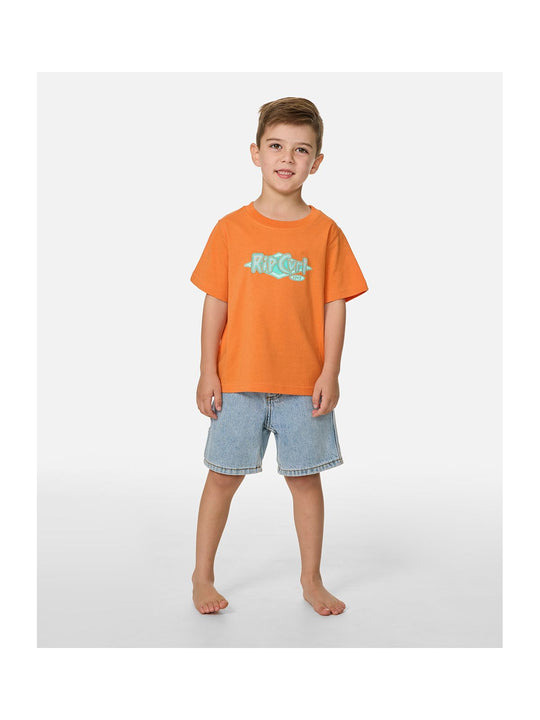 Koszulka chłopięca RIP CURL Ride The Wave Logo Tee - Boy pomarańczowa
