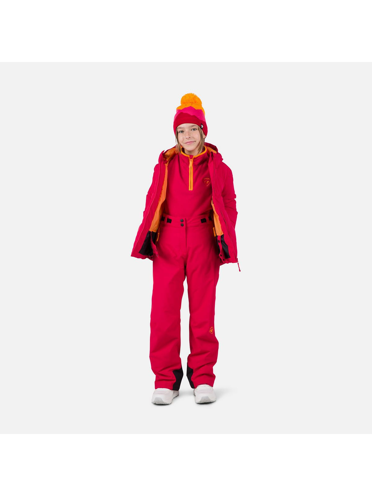 Spodnie narciarskie dziewczęce Rossignol Girl Ski Pant czerwony - Adventure Sports