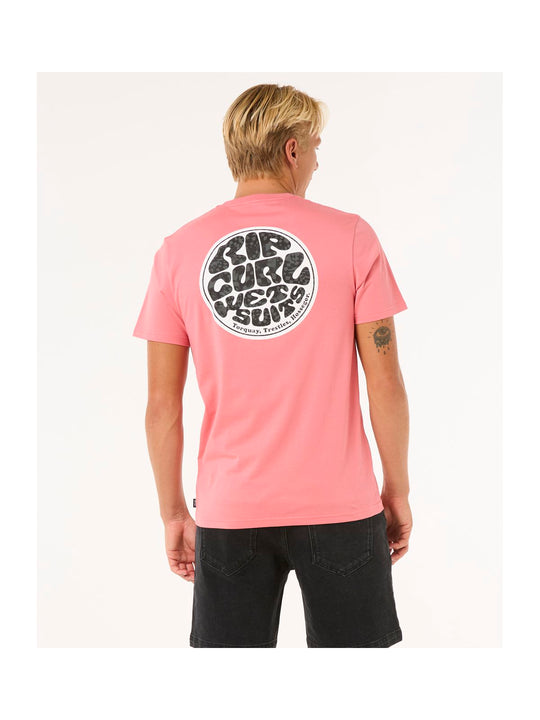 Koszulka męska RIP CURL Wettie Passage Icon Tee różowa
