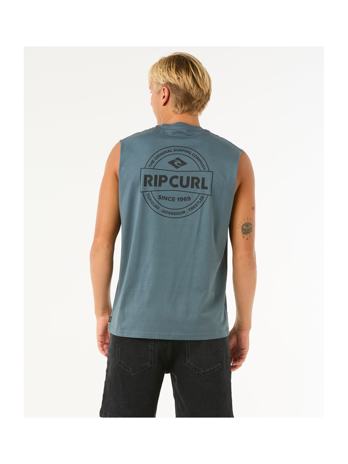 Koszulka RIP CURL Stapler Muscle turkusowy
