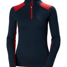 Bielizna termiczna damska HELLY HANSEN W LIFA MERINO MIDW 1/2 ZIP granatowa
