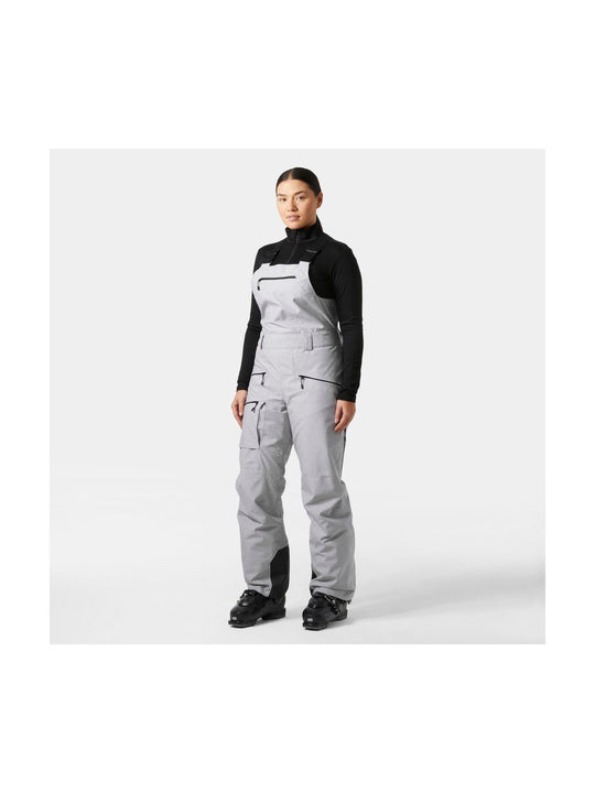 Spodnie narciarskie damskie HELLY HANSEN W POWDERQUEEN BIB 2.0 PANT szare
