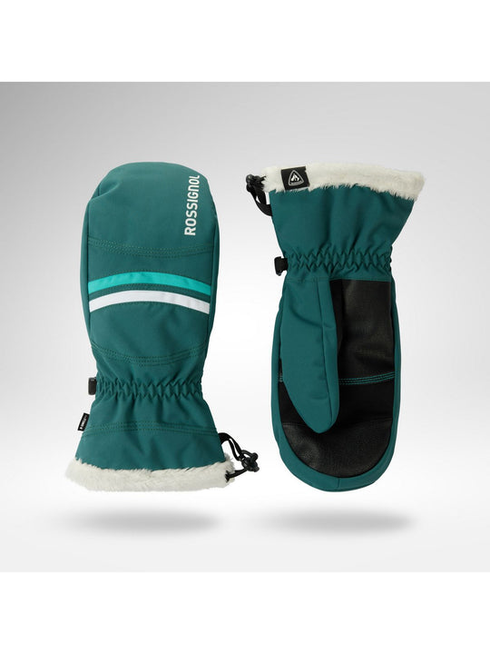 Rękawice narciarskie damskie ROSSIGNOL W Piste Mittens R-Shell Dry zielone
