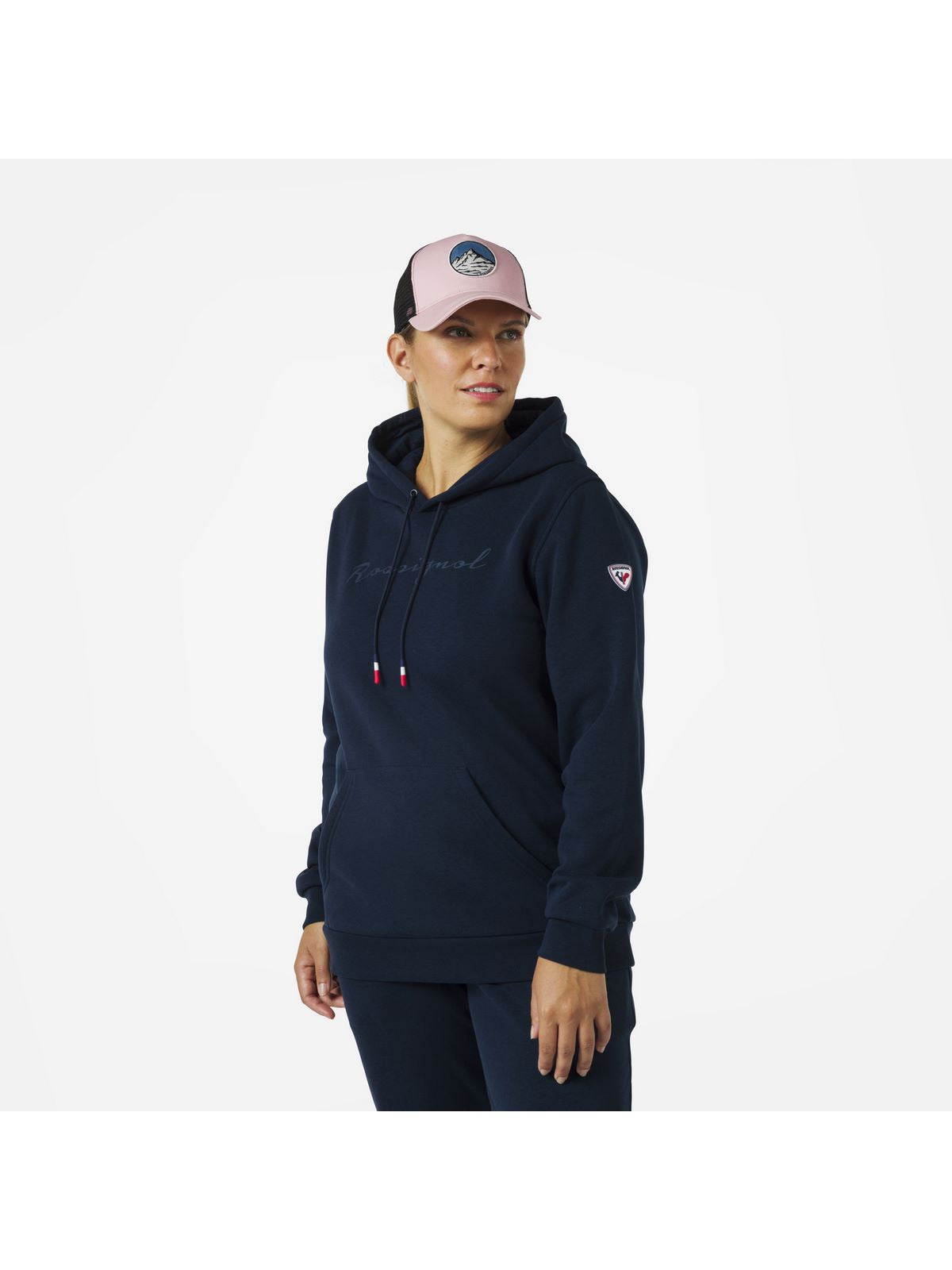 Bluza damska Rossignol W LOGO SWEAT HOOD FL granatowy - Adventure Sports