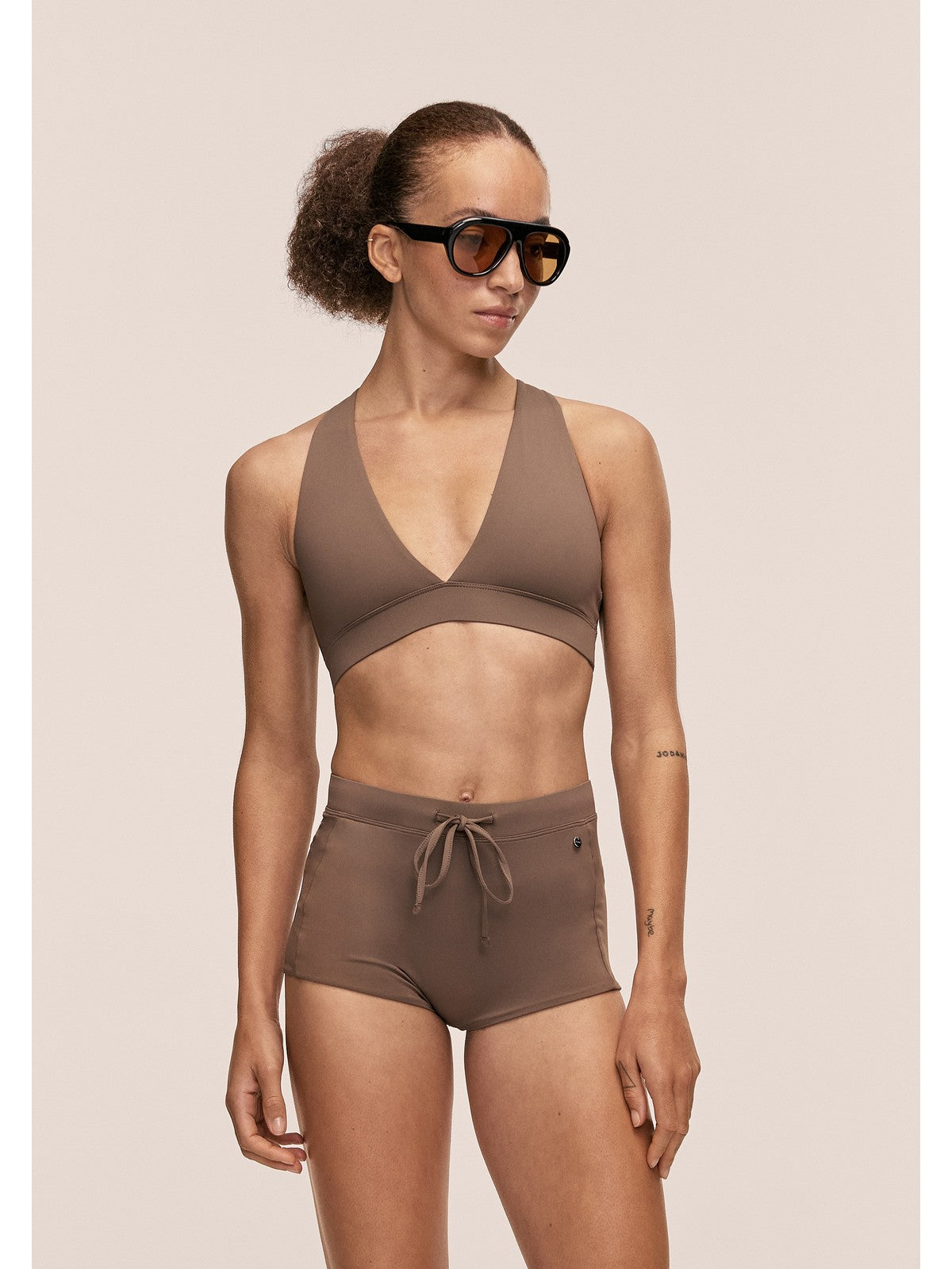 Stanik kąpielowy CASALL V-Neck Crossback Bikini Top kolor zielony