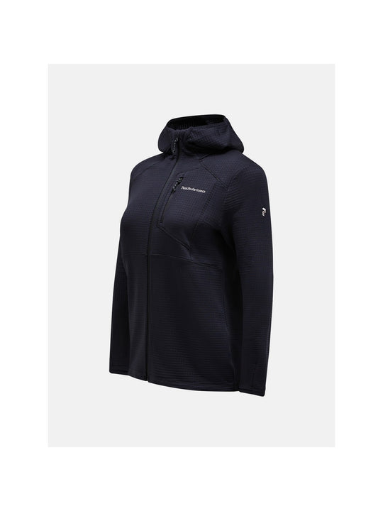 Bluza damska PEAK PERFORMANCE W Trail Polartec Zip Hood czarna

