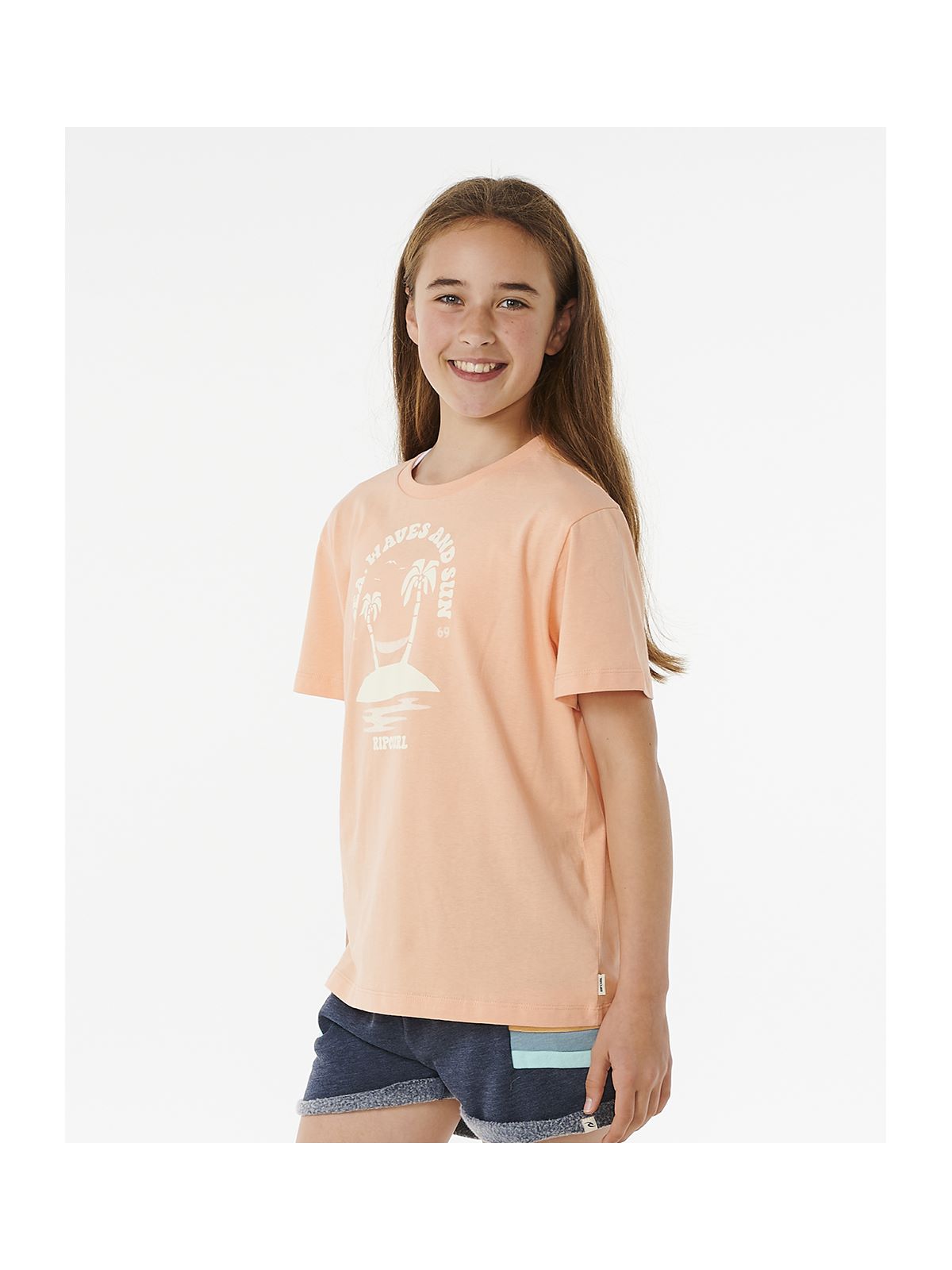Koszulka RIP CURL Re-Entry Tee Girl pomarańczowy - Adventure Sports