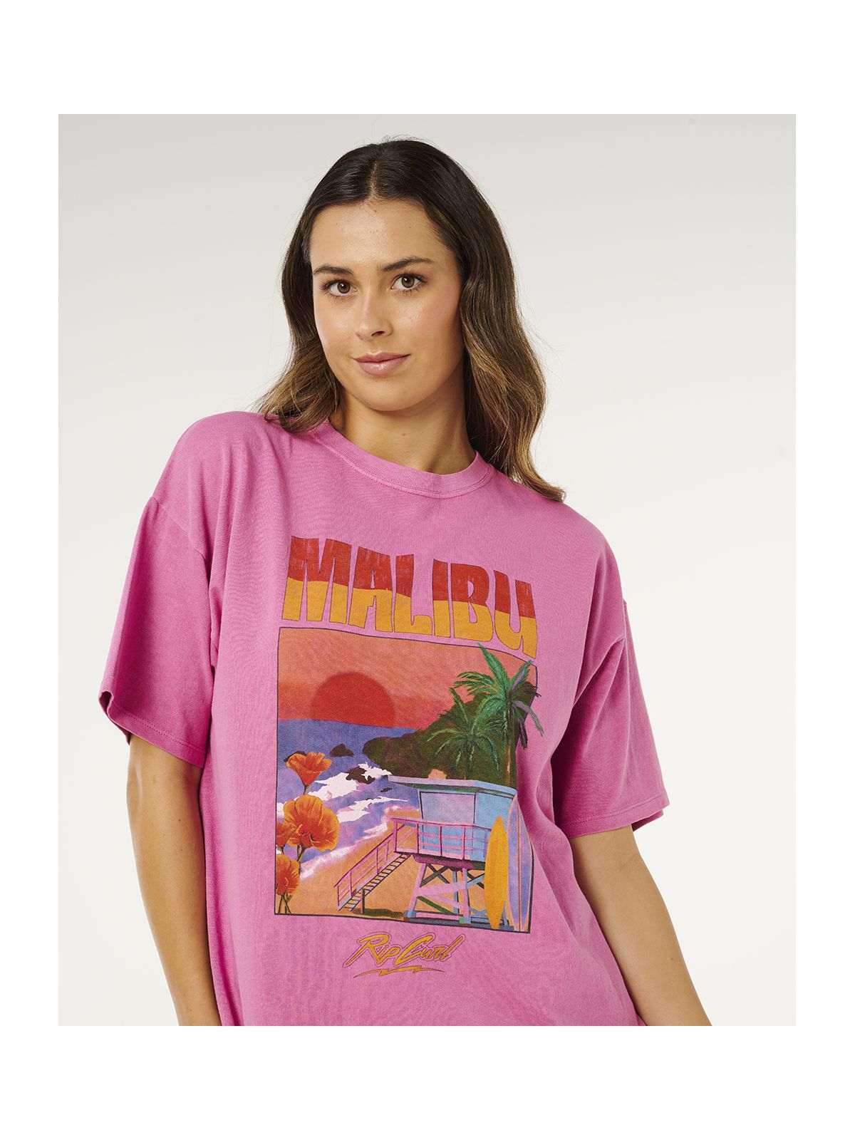 Koszulka damska RIP CURL Hayley O Heritage Tee różowa
