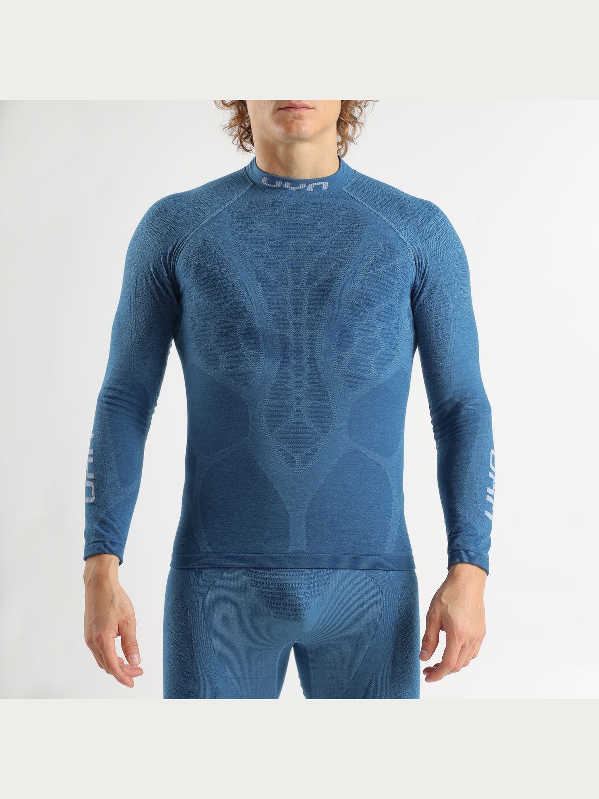 Koszulka UYN Man Elevatyon Biomorph Uw Shirt Long Sl. Turtle Neck niebieski
