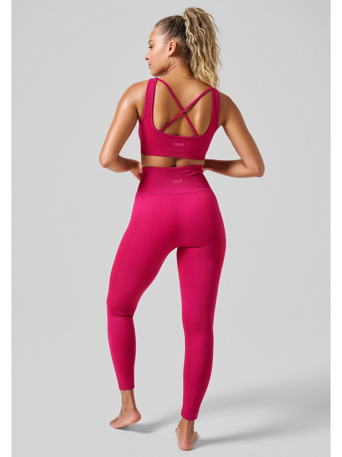 Legginsy CASALL Scallop High Waist Seamless Tights różowy - Adventure Sports