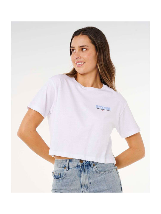 Koszulka damska RIP CURL Hayley O Crop Tee biała
