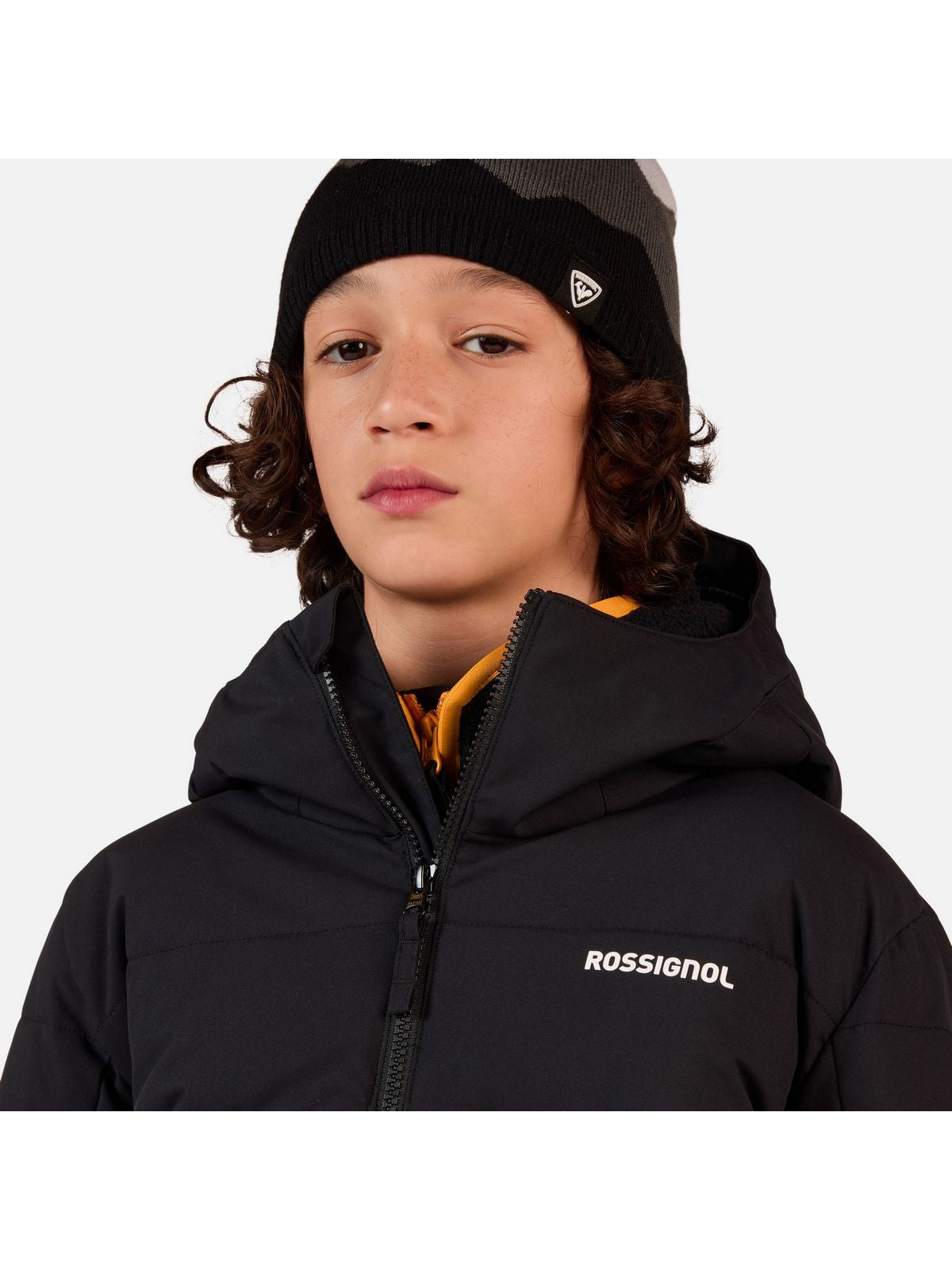 Kurtka narciarska dziecięca ROSSIGNOL Boy Siz Quilted Jkt czarna