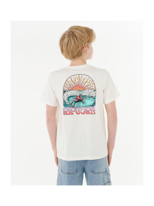 Koszulka RIP CURL GRATEFUL SHRED TEE - BOY beżowa
