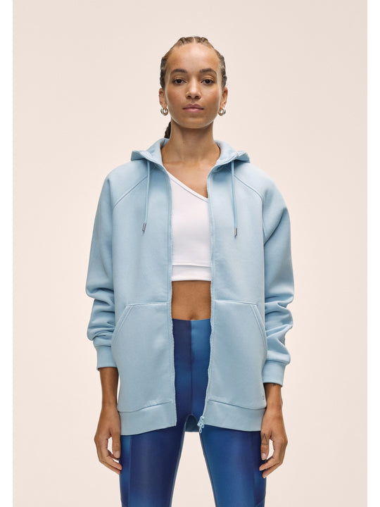 Bluza damska CASALL Easy Oversized Zip Hoodie kolor niebieski
