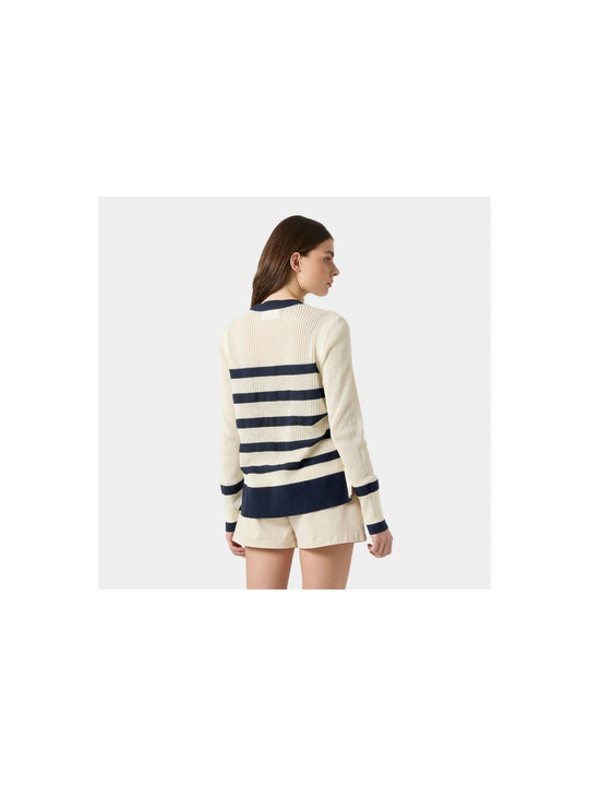 Sweter Damski Z granatowymi Pasami HELLY HANSEN W Salt Knit Sweater Kremowy
