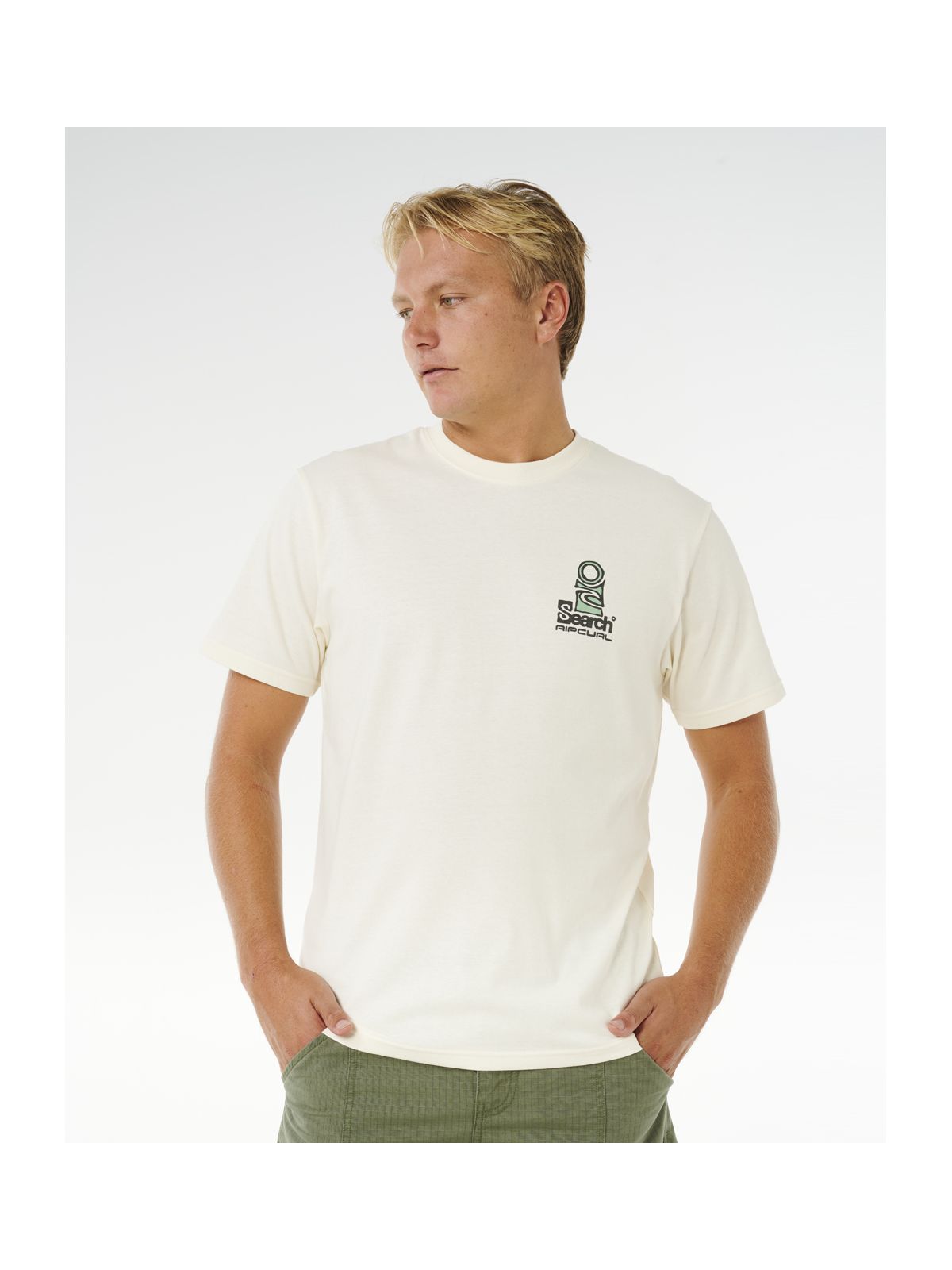 Koszulka męska RIP CURL Vaporcool Search Stack Tee biała