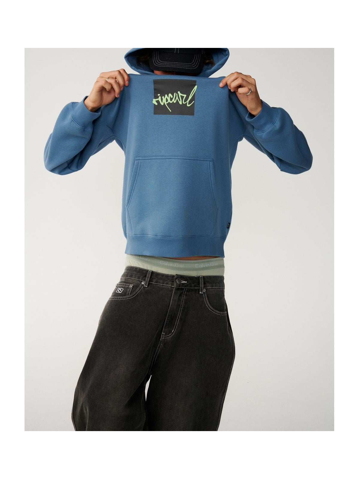 Bluza męska RIP CURL Rip Script Icon Hood niebieska