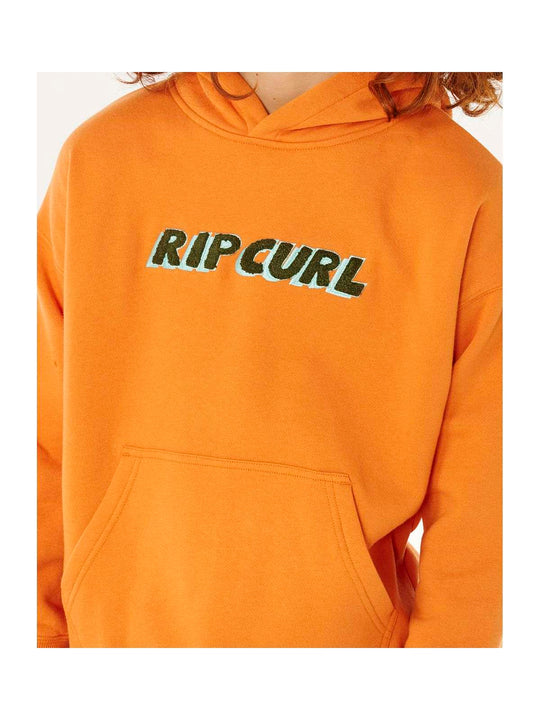 Bluza chłopięca RIP CURL Eternal Shred Logo Hood-Boy pomarańczowa
