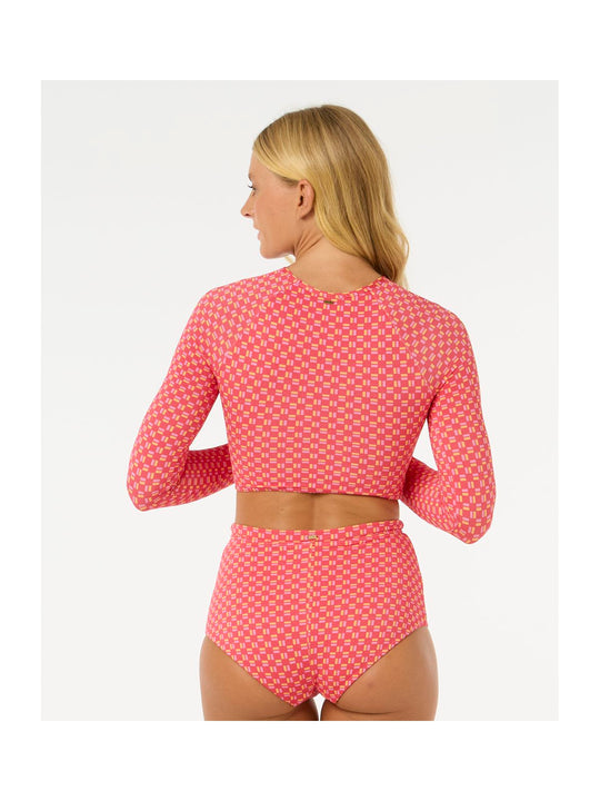 Lycra RIP CURL Shell Cove Crop Rashvest czerwony
