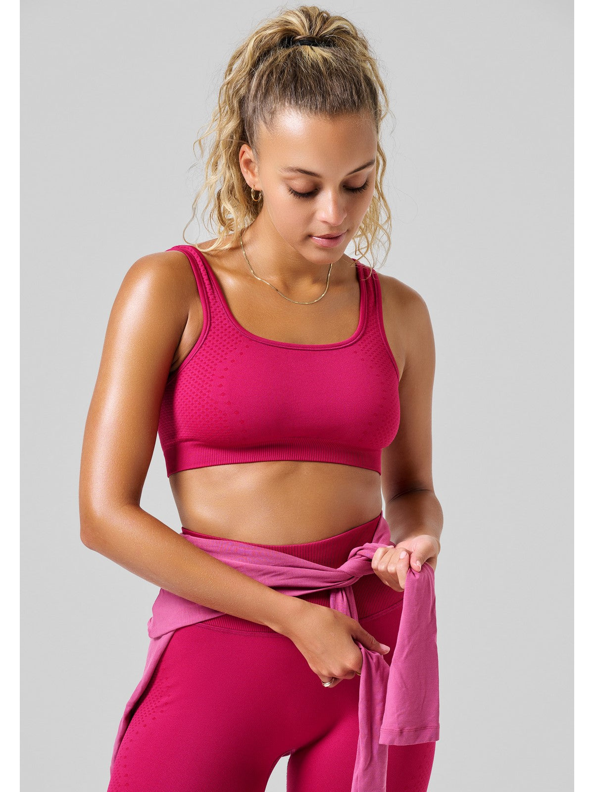 Top CASALL Scallop Seamless Bralette różowy - Adventure Sports