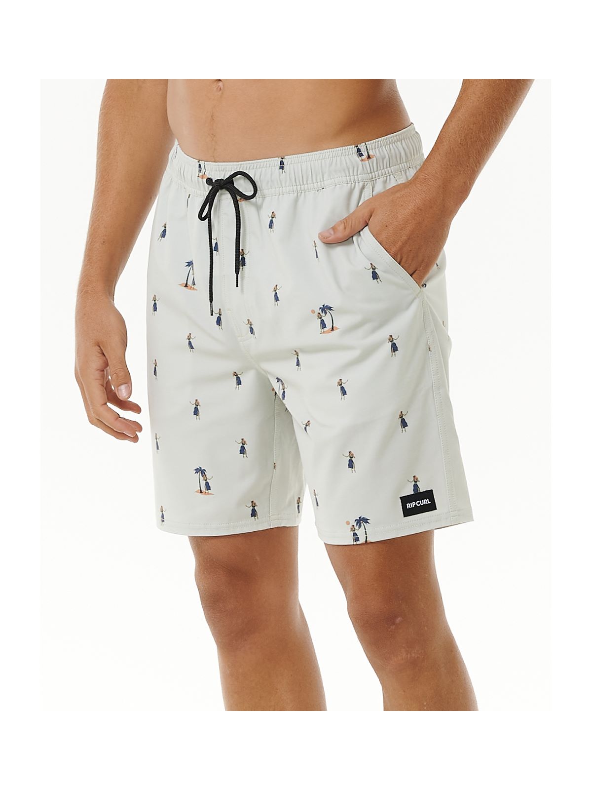 Boardshorty surfingowe męskie RIP CURL Hula Breach Volley białe - Adventure Sports
